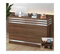 Comptoir moderne en chêne argenté, 100 cm / 39.4in, élégant bureau de réception, affichage des ventes, polyvalent et facile à assembler, parfait pour les magasins et les bureaux
