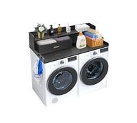 Comptoir Pour Lave-Linge Sèche-Linge Surface En Bois 2 Tiroirs Et 2 Etagère 137x70cm