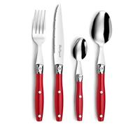 Lou Laguiole Ménagère 24 pièces COMPTOIR - 6 personnes, Acier inox 18/0 - Rouge