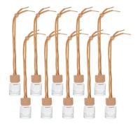 COMPUKAS 10pièces Bouteilles Vides de Parfum pour Voiture Diffuseur Air Suspendu Verre Transparent avec Petit Couvercle pour Déco et Essence Set de Flacons