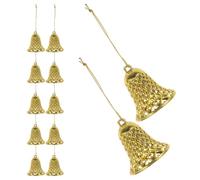 COMPUKAS 12 Pièces Cloche de Noël Dorée pour Sapin, Décoration Suspendue