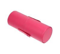 COMPUKAS 1pièce Seau de Rangement Pinceaux Maquillage PU avec Couvercle Anti-poussière Organiseur Cosmétique Multifonction Portable pour Maison et Bureau Compacte Rose
