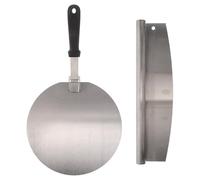 COMPUKAS 2 Pièces Pelle à Pizza Ronde en Acier Inoxydable avec Manche en Plastique, Surface Antiadhésive et Résistante la Déformation, Cuisson au Four Cuisine