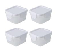 COMPUKAS 4 Pièces Boîte de Conservation Alimentaire Mini Hermétique 60ml en Pp Blanc, Facile à Nettoyer, Pratique pour Conserver Légumes et Sauces Chez Soi