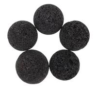 COMPUKAS 5 Pièces Pierre Volcanique Noire pour Sauna à Vapeur, Distribution Uniforme Chaleur et Absorption d'eau, Accessoires pour Poêle de Sauna, pour Salles de Vapeur