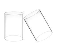 COMPUKAS Abat-jour Cylindrique Photophore Polyvalent en Verre Transparent 2pcs Design Coupe-vent Élégant pour Bougies Maison et Événements