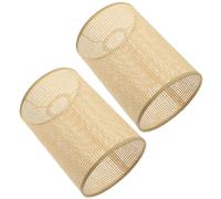 COMPUKAS Abat-jour en Rotin Tissé 2pcs Structure Stable et Résistance à L'usure, Design Élégant pour Lampe de Chambre ou Lampadaire E27