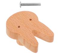 COMPUKAS Bouton de Tiroir en Bois Massif de Hêtre Forme Lapin Décoratif Poignée de Meuble pour Commode et Armoire Garçon et Filles Finition Polie Poignée de Placard pour Chambre D’garçon