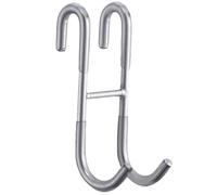 COMPUKAS Crochet S en Acier Inoxydable Réversible pour Porte Verre, Support Mural sans Perçage, pour Serviettes et Peignoirs de Salle de Bain