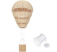 COMPUKAS Décoration Suspendue en Rotin Tressé Montgolfière 1 Pièce, Accessoire Photo et Décoration Intérieure Chic, Pendentif Tissé Naturel pour Chambre D’garçon et Filles et École