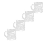 COMPUKAS Ensemble de 4 Verres à Shot en Verre 50ml Réutilisables et Pratiques, Design Chic et Classique pour Fêtes et Dégustations
