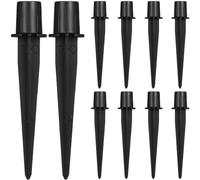 COMPUKAS Lot de 10 piquets Lumineux de Chemin en Aluminium Noir - 13,5 CM - Compatibles avec la Plupart des luminaires - pour Lampes solaires et éclairage de Parcours