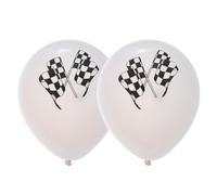 COMPUKAS Lot de 15 Ballons en Latex Noir et Blanc Confettis Argentés, Décoration Élégante Réutilisable pour Fête et Anniversaire