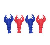 COMPUKAS Lot de 4 Bouchons de Bouteille en Silicone de Homard pour Bar et Maison, Bouchons de Vin Réutilisables, Étanches et Sûrs pour Huile et Bière Couleur Aléatoire