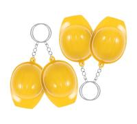COMPUKAS Lot de 4 Porte-clés Chapeau de Chantier Jaune Multifonctionnels en Alliage de Zinc Décapsuleur, pour Fêtes à Thème Construction et Usage Quotidien