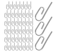 COMPUKAS Lot de 50 Crochets en Métal pour Rideaux sans Perçage, Coulissage Fluide, Réutilisables, Adaptés pour Chambres et Portes, Finition Argentée Résistante