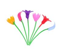 COMPUKAS Lot de 6 Marqueurs de Verre en Silicone Forme Fleur pour Identification Boissons, Breloques en Gel de Silice, pour Fêtes, Mariage et Noël Couleur Aléatoire