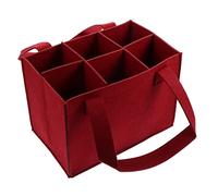 COMPUKAS Paquet à Vin en Feutre Rouge pour 6 Bouteilles, Résistant à l'usure Design Multi-cellules, Transport Rangement Lors de Voyages ou Fêtes