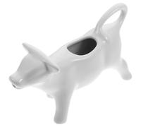COMPUKAS Pichet à Lait Léger et Pratique en Céramique D'animal 40ml Blanc pour Café ou Eau en Salle à Manger ou Restaurant