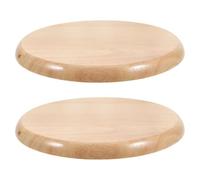 COMPUKAS Remplacement à de Salle Manger de Mobilier pour de Cantine pour Chaise et en Siège Rond Bois 2pcs Finition Lisse Surface Kaki, Accessoire Minimaliste Tabouret Cuisine