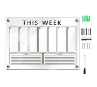 COMPUKAS Tableau Mémo Mural Effaçable Panneau Suspendu Facile à Installer et Mobile en Acrylique Simple Design 1 Set pour Restaurant et Café