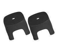 COMPUKAS Tabouret Plastique Stable et Facile à Déplacer pour Salle de Bain et Wc, Lot de 2 Tabourets Noirs en Pvc, Marchepied Pratique pour Garçon et Filles et Adultes
