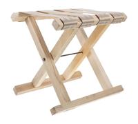 COMPUKAS Tabouret Pliant Portable, Petit Tabouret Pliant, Beige, Nylon et Bois, Robuste et Peu Encombrant, pour Étude et Repos en Cour, Camping et Pêche