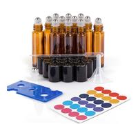 ComSaf Flacons Roll-On Vides Lot de 12 en Verre pour Huiles Essentielles