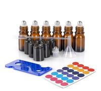ComSaf Flacons Roll-On Vides Lot de 6 en Verre pour Huiles Essentielles
