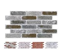 COMSTICKC Panneaux Muraux 3D Adhesif Brique, 12 Pièces, 58x 30 CM | Dalle PVC Adhesive Murale, Papier Peint 3D, Revêtement Mural 3D, Salon, Chambre, Cuisine, Déco Intérieure