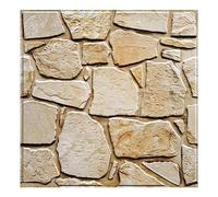 COMSTICKC Panneaux Muraux 3D Adhesif Pierre, 10 Pièces, 30x30 cm, Brune Fausse Brique Murale PVC, Revêtement Mural 3D Adhésif Imitation Pierre pour Salon, Chambre