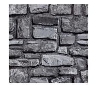 COMSTICKC Panneaux Muraux 3D Adhesif Pierre Gris, 10 Pièces, 30x30 cm | Fausse Brique Murale PVC, Revêtement Mural 3D Adhésif Imitation Pierre pour Salon, Chambre