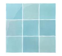 COMSTICKC Plus épais Credence Adhésif pour Cuisine Salle de Bain, 10 Pièces, Bleu Carrelage Adhesif Mural, Carrelage Autocollant Métro, imperméable, 30,5x30,5cm