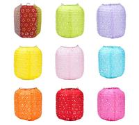 COMVIP 9Pcs Lanterne Ajourée Colorée Fête Mariage Lampion Abat-Jour en Papier 20cm Couleur aléatoire