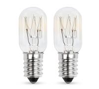 Comyan Lot de 2 ampoules de réfrigérateur 15 W E14, T20 2700 K, blanc chaud, 230 V, intensité variable, pour machines à coudre, lampe à sel, congélateur
