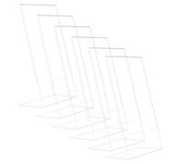 Comzantor Lot de 6 Porte Menu Restaurant, Présentoir de Table en Acrylique, Support en L, Cadre A4 de Bureau, Présentoirs de Table, Porte-affiches, Supports de Panneau, pour Réception, Magasin, Hôtel