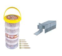 CON:P B30305 Assortiment de 480 Vis universelles galvanisées & HELPMATE - 24 pièces equerre metal perforées 40x40x20 mm - Equerre de fixation galvanisé