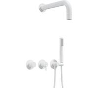Concealed shower set with hand shower - with horizontal mixer
