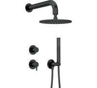 Concealed shower set with overhead shower
