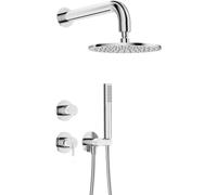 Concealed shower set with overhead shower