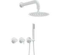 Concealed shower set with overhead shower - with horizontal mixer