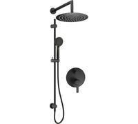 Concealed shower set with rail - with overhead shower