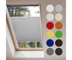 Concept Blinds® Stores Plissés pour Fenêtres de Toit - sur Mesure - 23 Couleurs - Installation Facile, Perçage Minimal - Réglables Haut/Bas - Stores pour Puits de Lumière