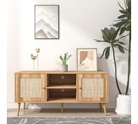 Cange buffet avec portes effeffet cannage et 2 niches 120 cm