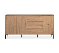 CONCEPT USINE Buffet NAVI Bois Chêne Artisanal 170 cm 3 Placards 3 Tiroirs