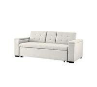 CONCEPT USINE - Canapé Convertible 3 Places en Tissu de Lin | NOHO Beige | Modulable très Pratique | Design Contemporain | Lit 2 Places : Couchage 160 x 160 cm | Structure Bois Massif Plywood
