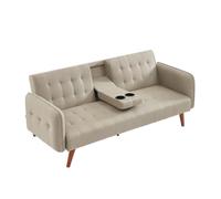 Concept Usine Canapé Inverness 3 places convertible avec tablette centrale rabattable beige