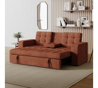 CONCEPT USINE Canapé Convertible 3 Places NOHO Terracotta Velours | Modulable en fauteuil relax ou en couchage complet 160x160 cm selon vos envies du moment.