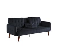 Concept Usine Canapé 3 places convertible Inverness – Tablette centrale, Couchage 181 x 97 cm – Noir