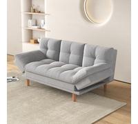 Concept Usine – Canapé convertible et modulable Kalmar – 3 places, tissu gris clair 100% polyester
